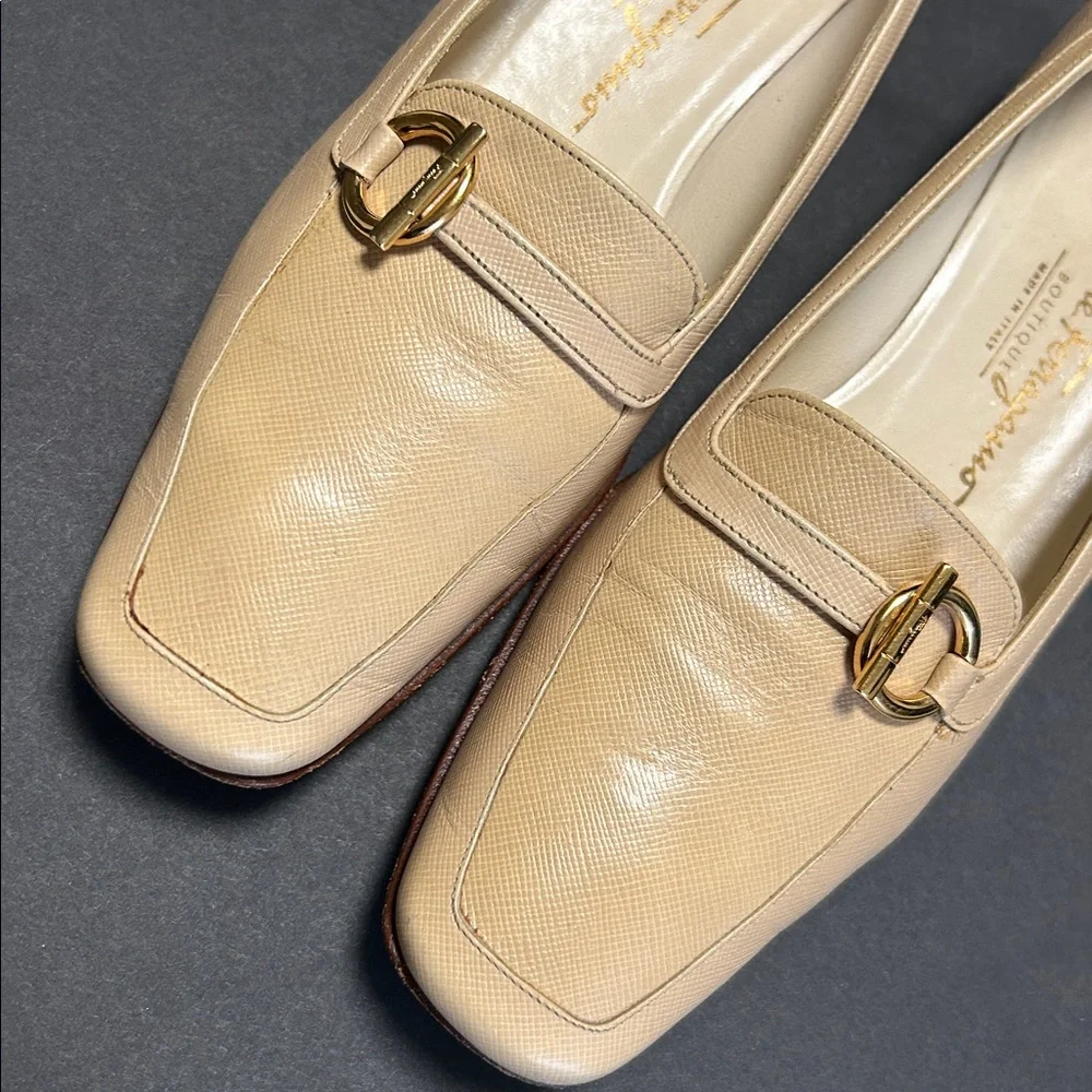 Salvatore Ferragamo Beige and Brown Loafers - Picture 16 of 17